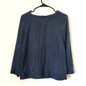 Navy Blue Lyocell long sleeve top